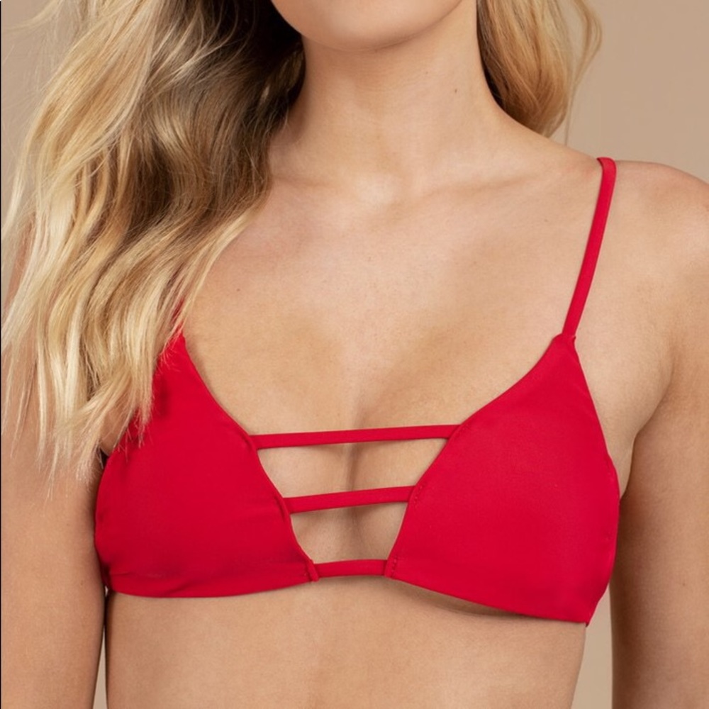 Tobi All I Have Red Triangle Bikini Top